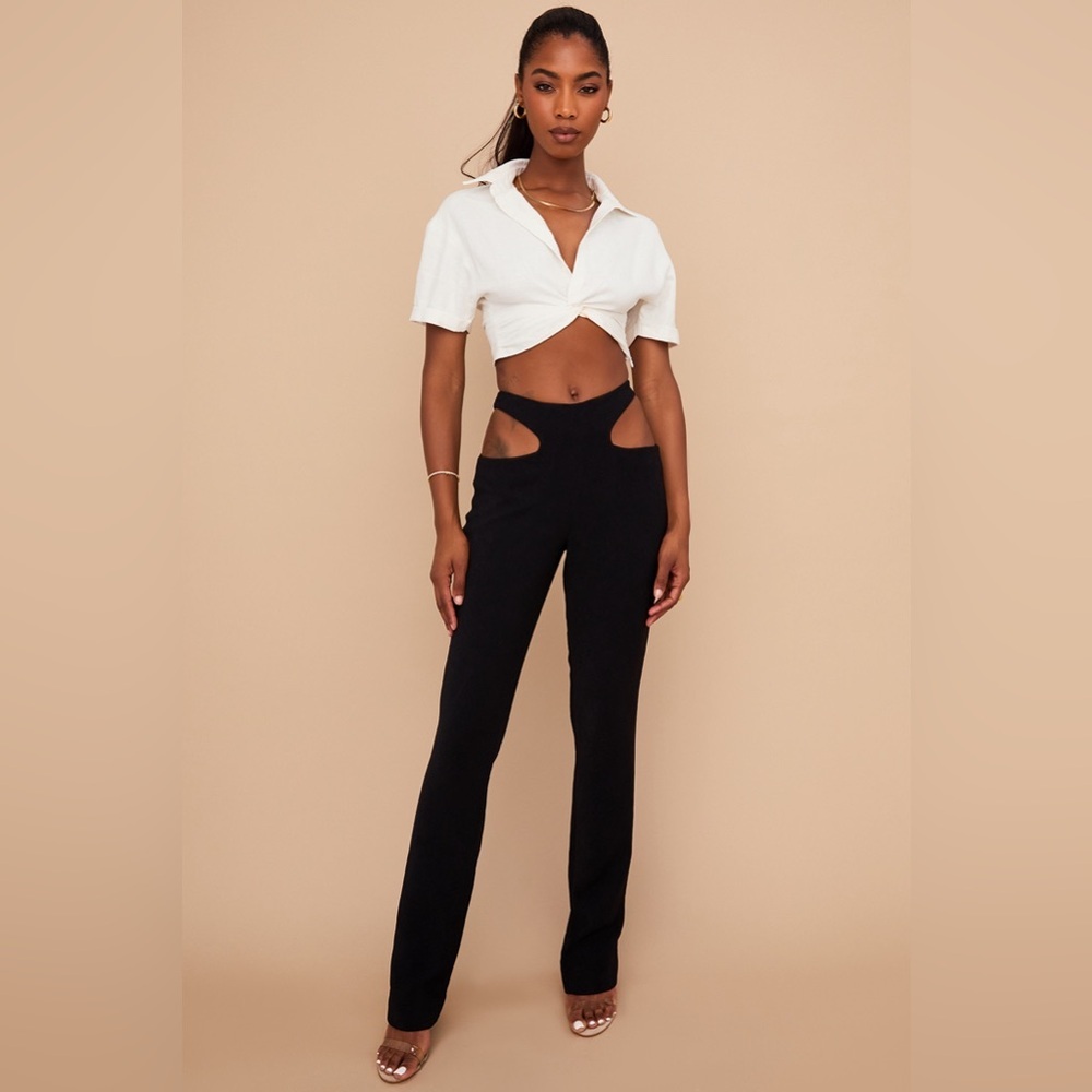 House of CB XS Osaka Crepe Cutout Trousers Pant